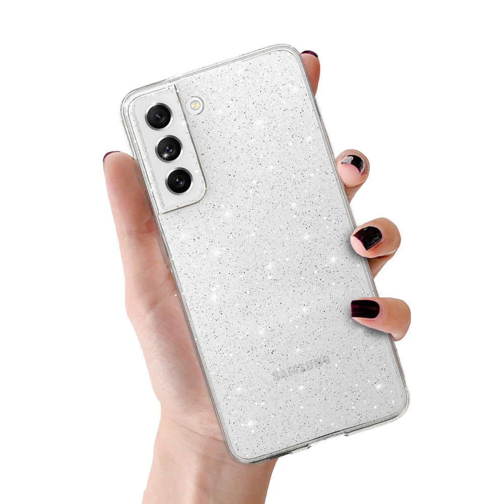 Crystal Glitter Ümbris jaoks Samsung Galaxy S21 FE Hõbedane