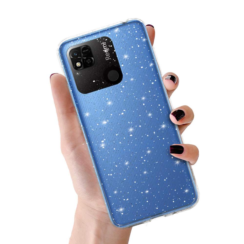 Crystal Glitter Ümbris jaoks Xiaomi Redmi 10A Hõbedane