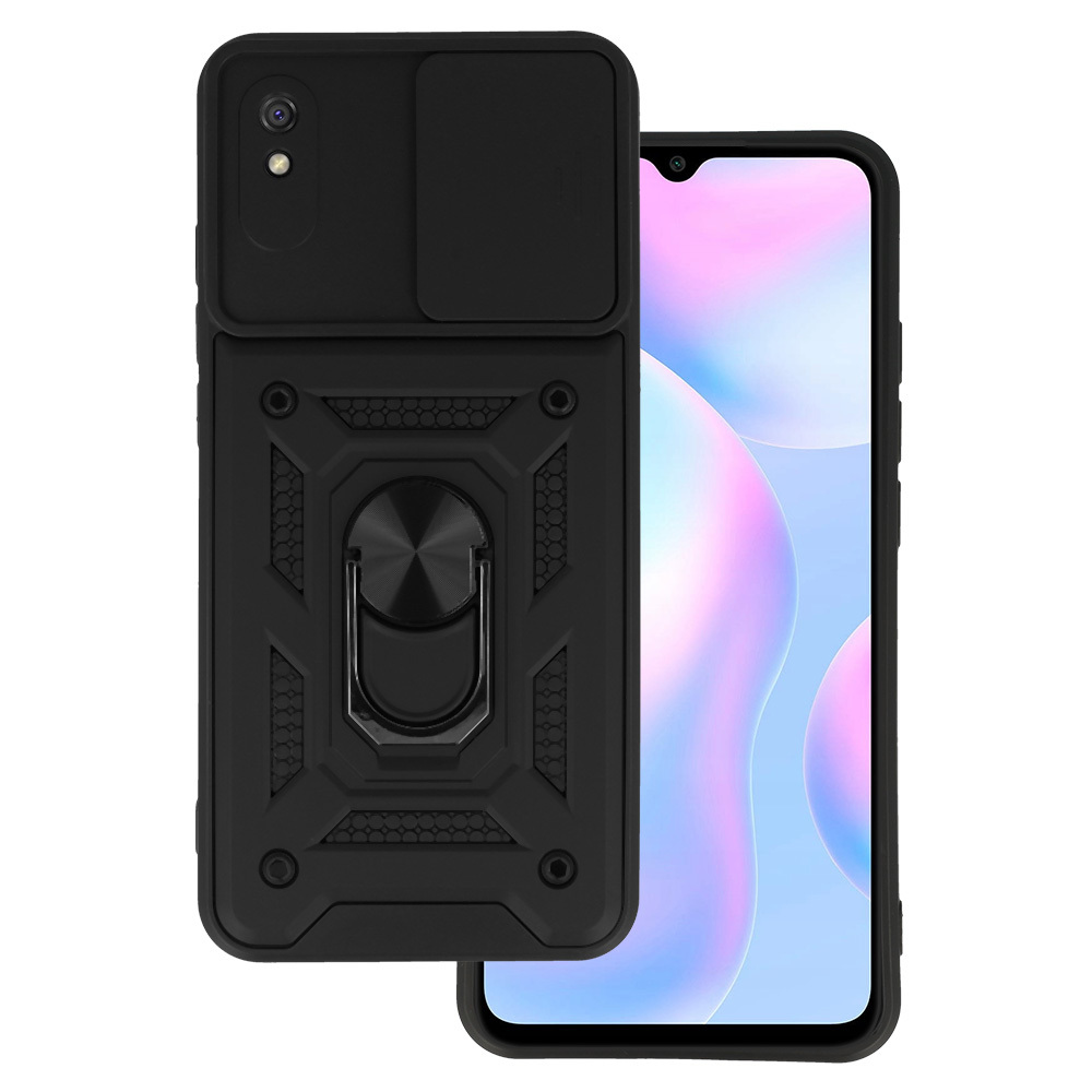 Slide Camera Armor Ümbris jaoks Xiaomi Redmi 9A Must