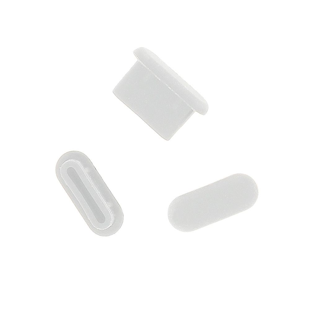 Silicone anti-dust plug Type C valge - 10 pieces