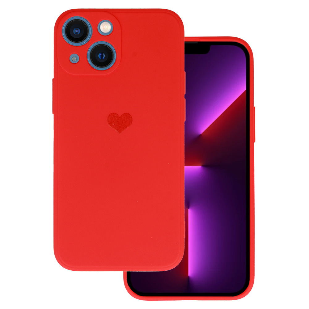 Vennus Silicone Heart Ümbris jaoks Iphone 14 Plus design 1 punane