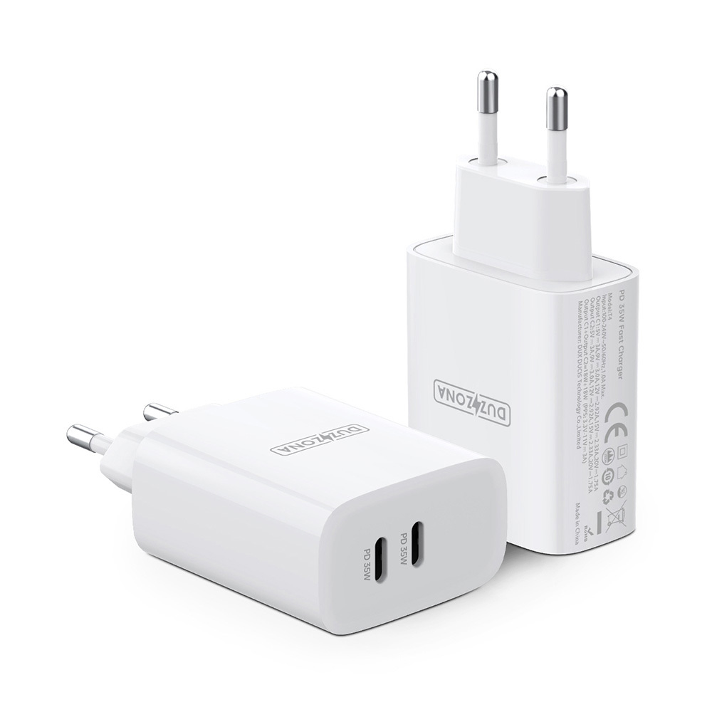 Dux Ducis Duzzona wall laadija T4 - 2xType C - PD 35W valge