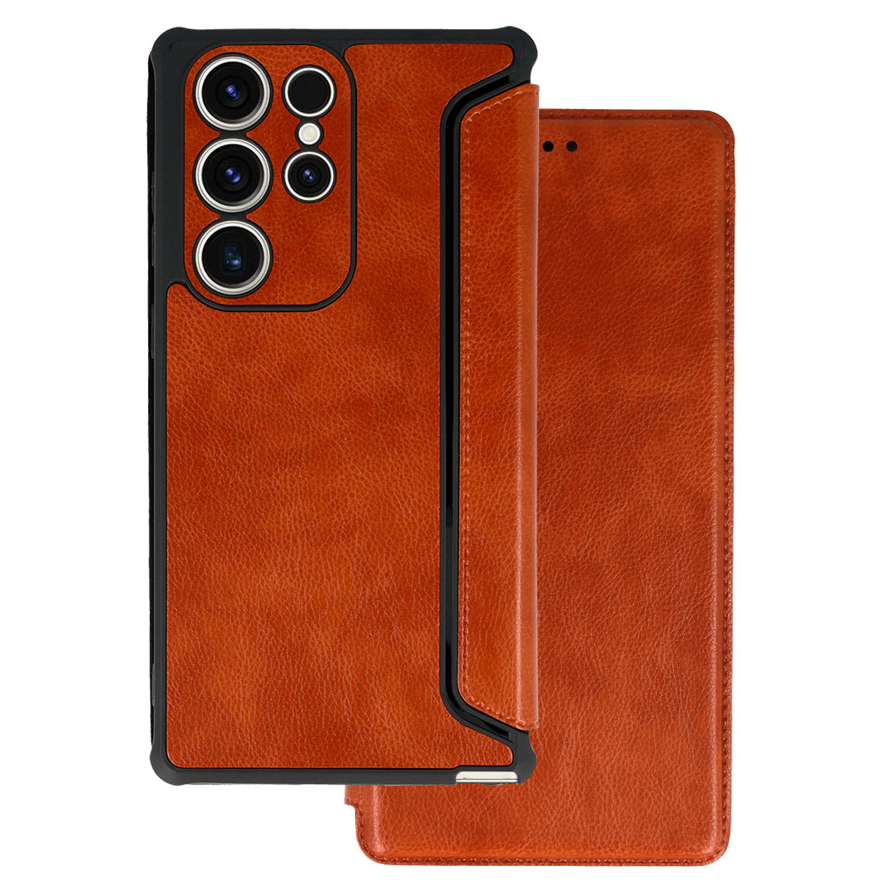 Razor Leather Kaaned jaoks Samsung Galaxy S23 Plus brown