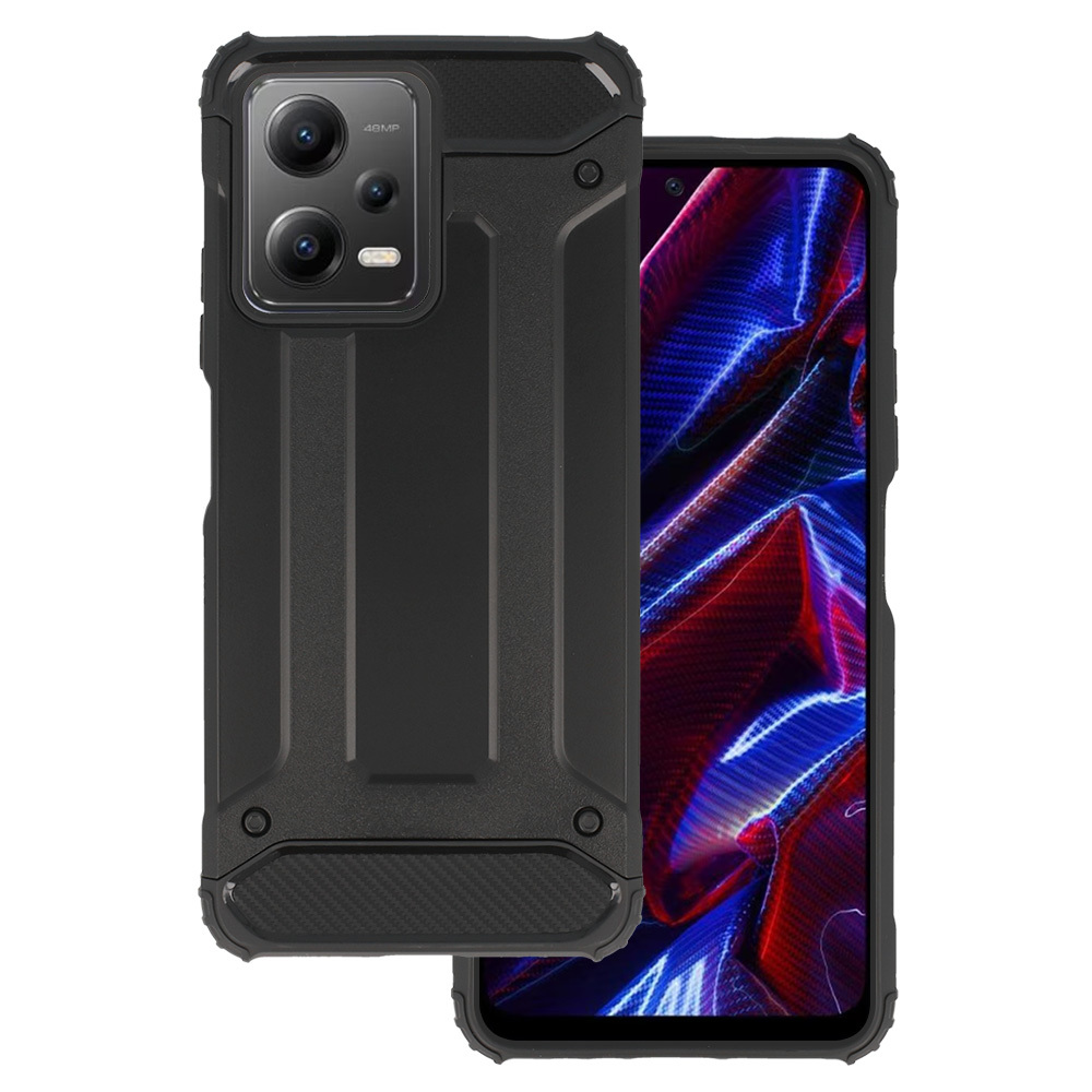 Armor Carbon Ümbris jaoks Xiaomi Redmi Note 12 5G/Poco X5 Must