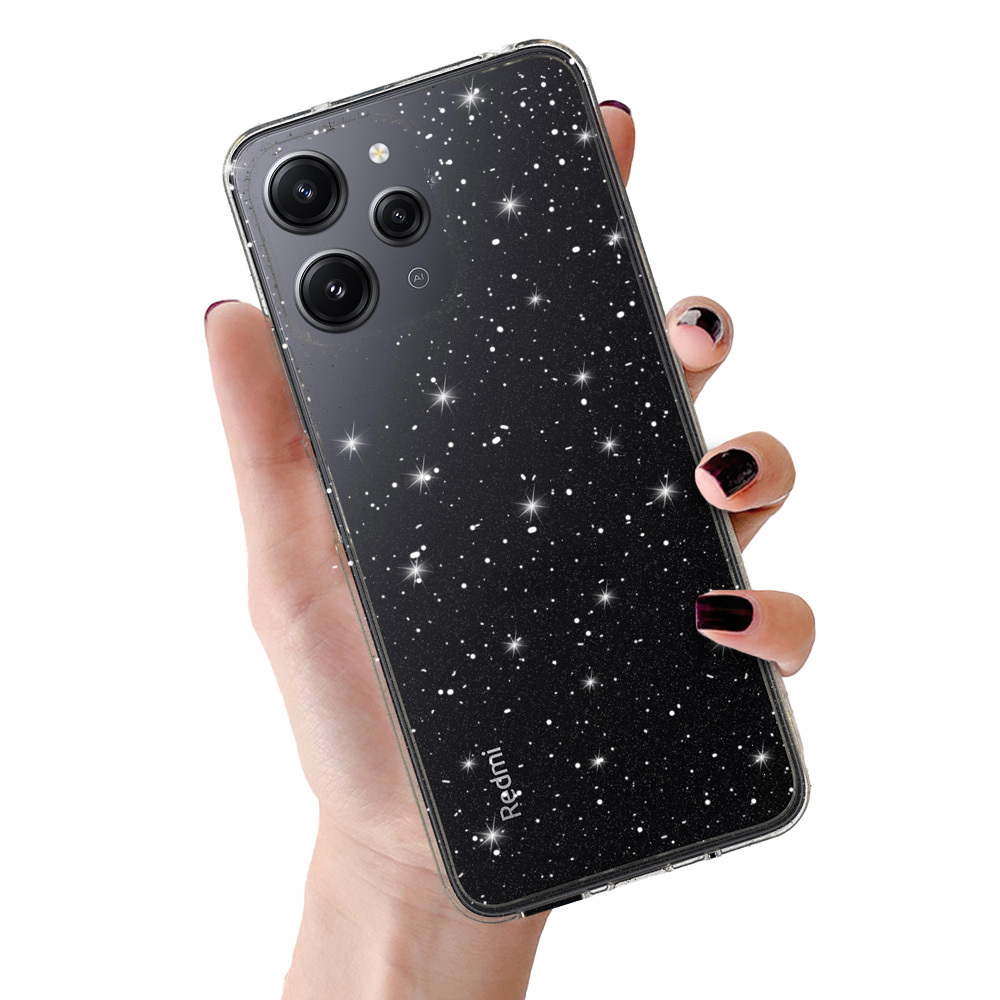 Crystal Glitter Ümbris jaoks Xiaomi Redmi 12 Hõbedane