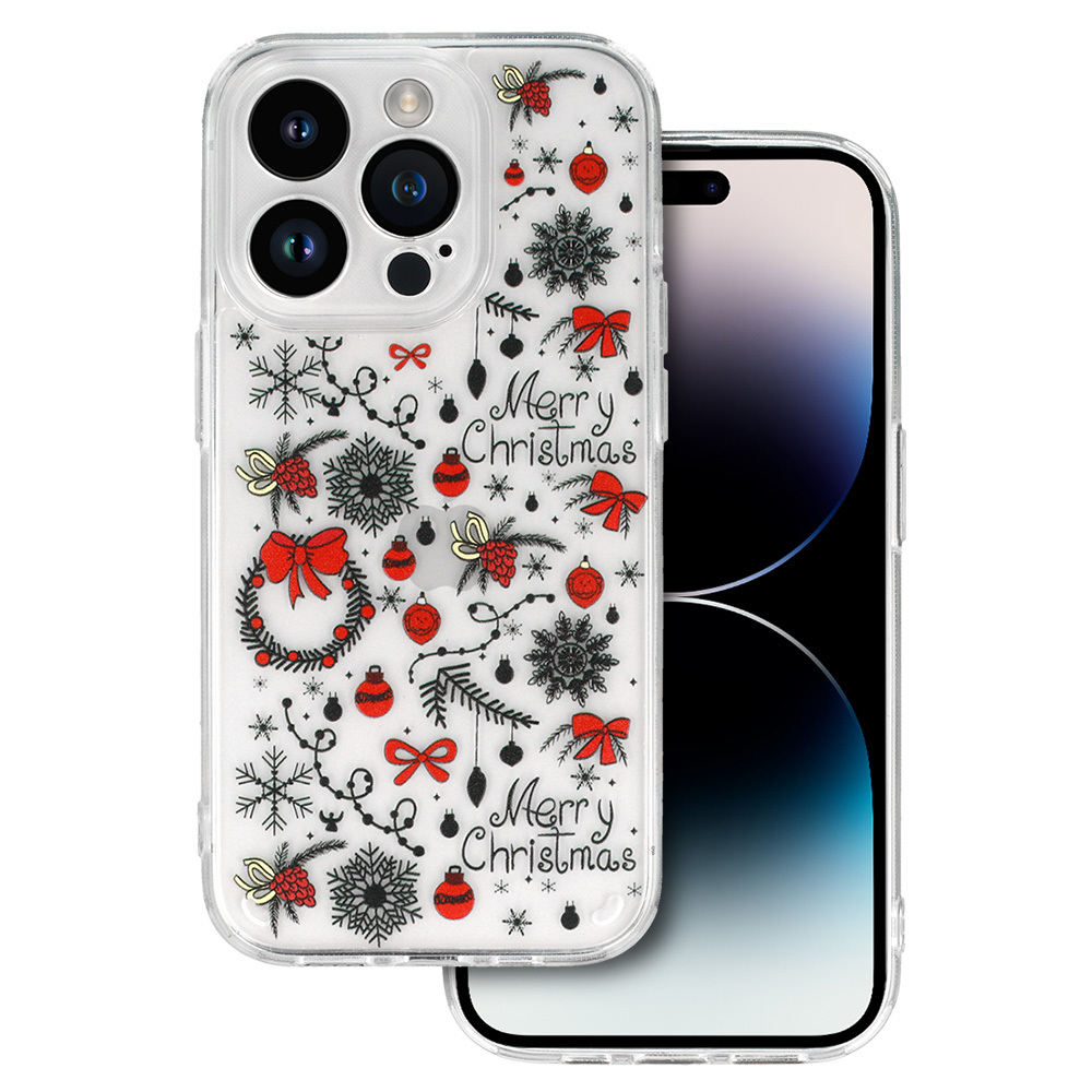 TEL PROTECT Christmas Ümbris jaoks Iphone 13 Pro Max Design 5 Clear