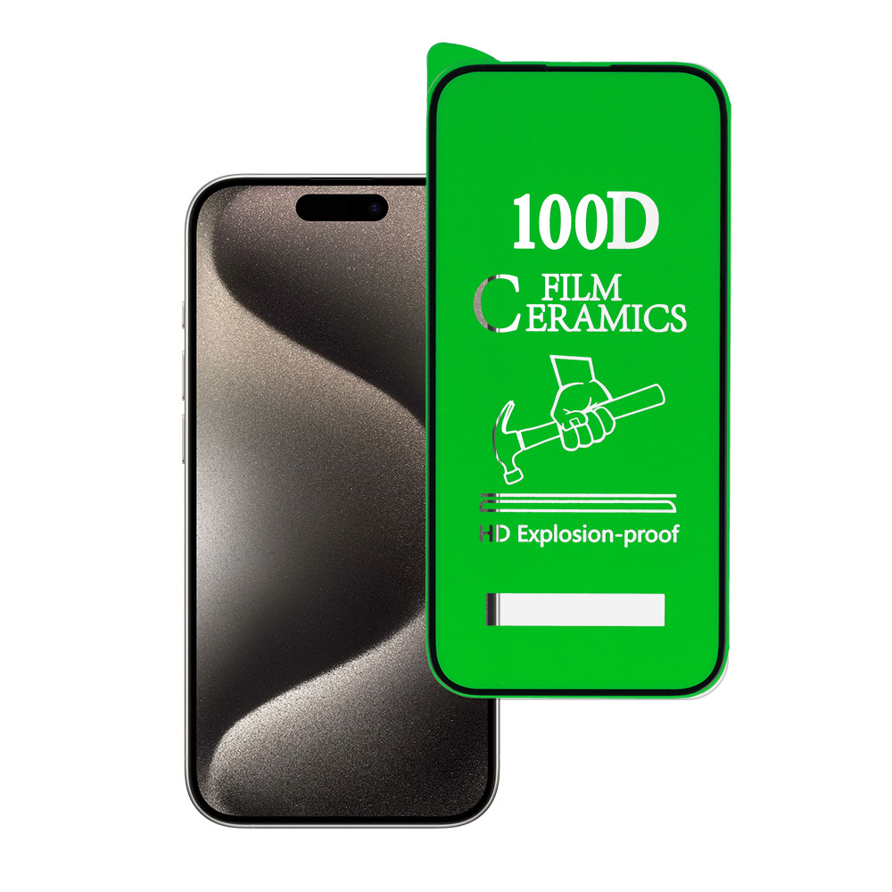 Karastatud klaas HARD CERAMIC jaoks IPHONE 15 PRO BLACK