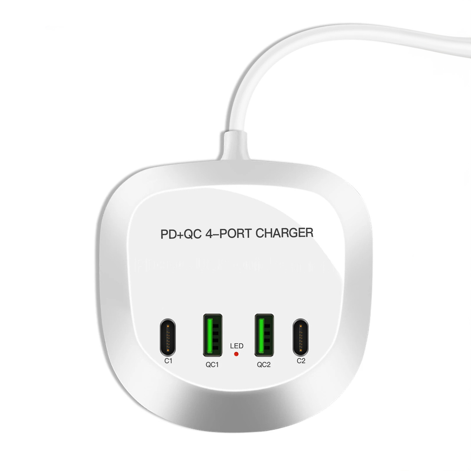 Travel laadija T3P+ - 2xType C + 2xUSB - QC + PD 40W valge