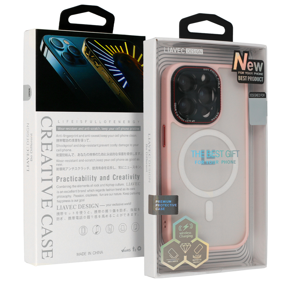 LK Magsafe Ümbris jaoks Iphone 15 Plus light roosa