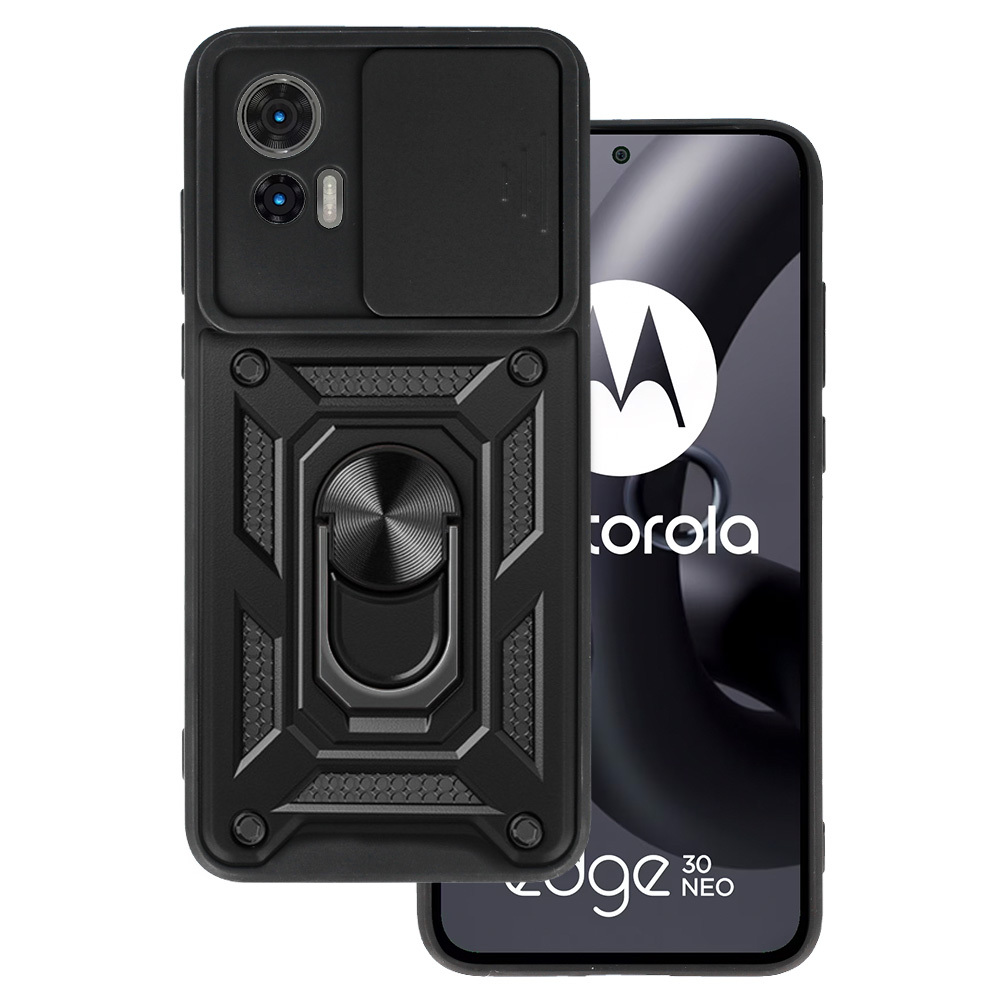 Slide Camera Armor Ümbris jaoks Motorola Edge 30 Neo 5G Must