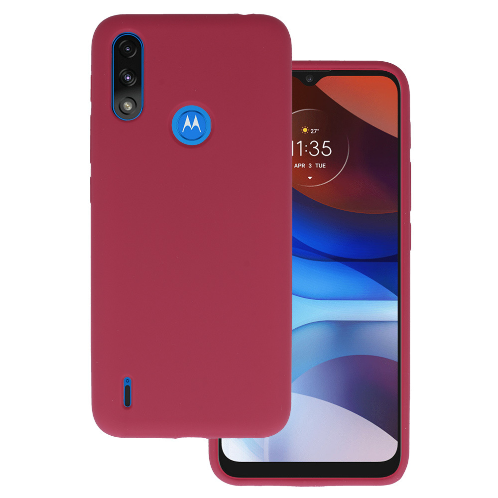 Silicone Lite Ümbris jaoks Motorola Moto E7 Power/E7i Power burgundia