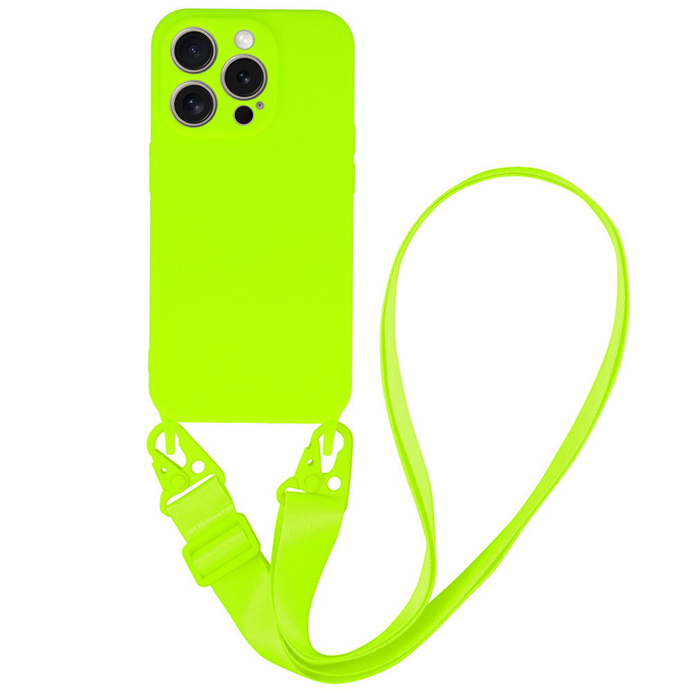 Strap Silicone Ümbris jaoks Iphone 11 design 2 lime