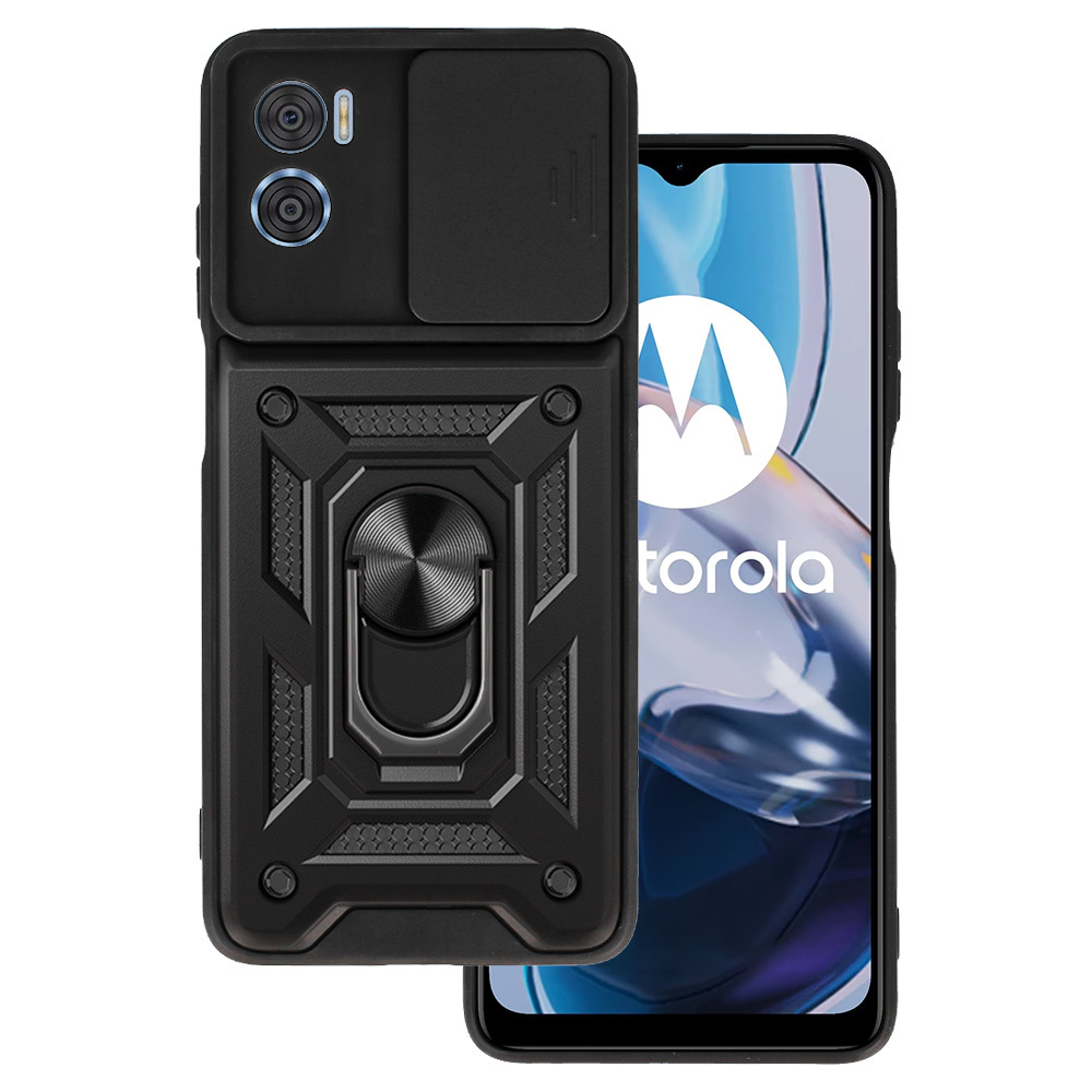 Slide Camera Armor Ümbris jaoks Motorola Moto E22/E22i Must