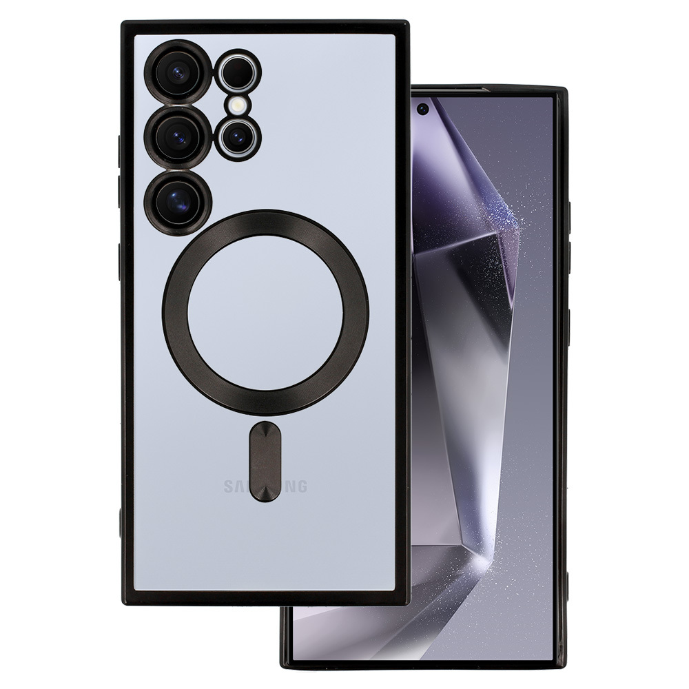 Metallic Magsafe Ümbris jaoks Samsung Galaxy S24 Must