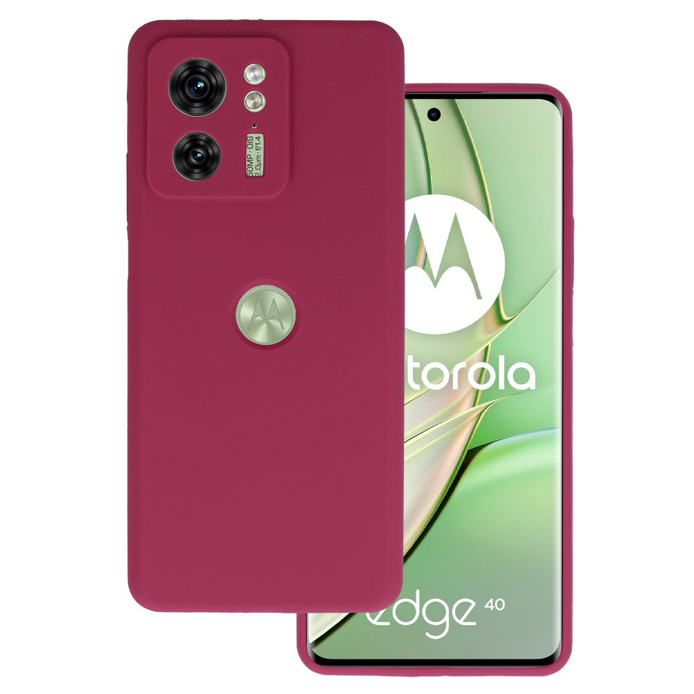 Silicone Lite Ümbris jaoks Motorola Edge 40 5G burgundia