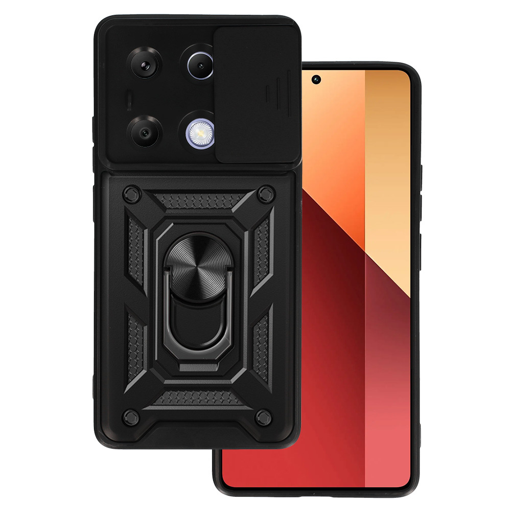Slide Camera Armor Ümbris jaoks Xiaomi Redmi Note 13 Pro 4G Must