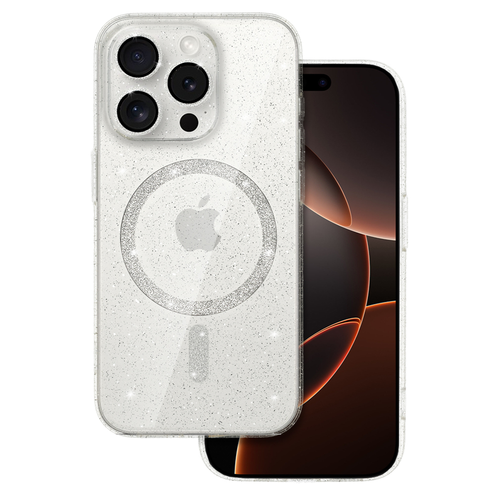 Glitter Magsafe Ümbris jaoks Iphone 16 Pro Max läbipaistev