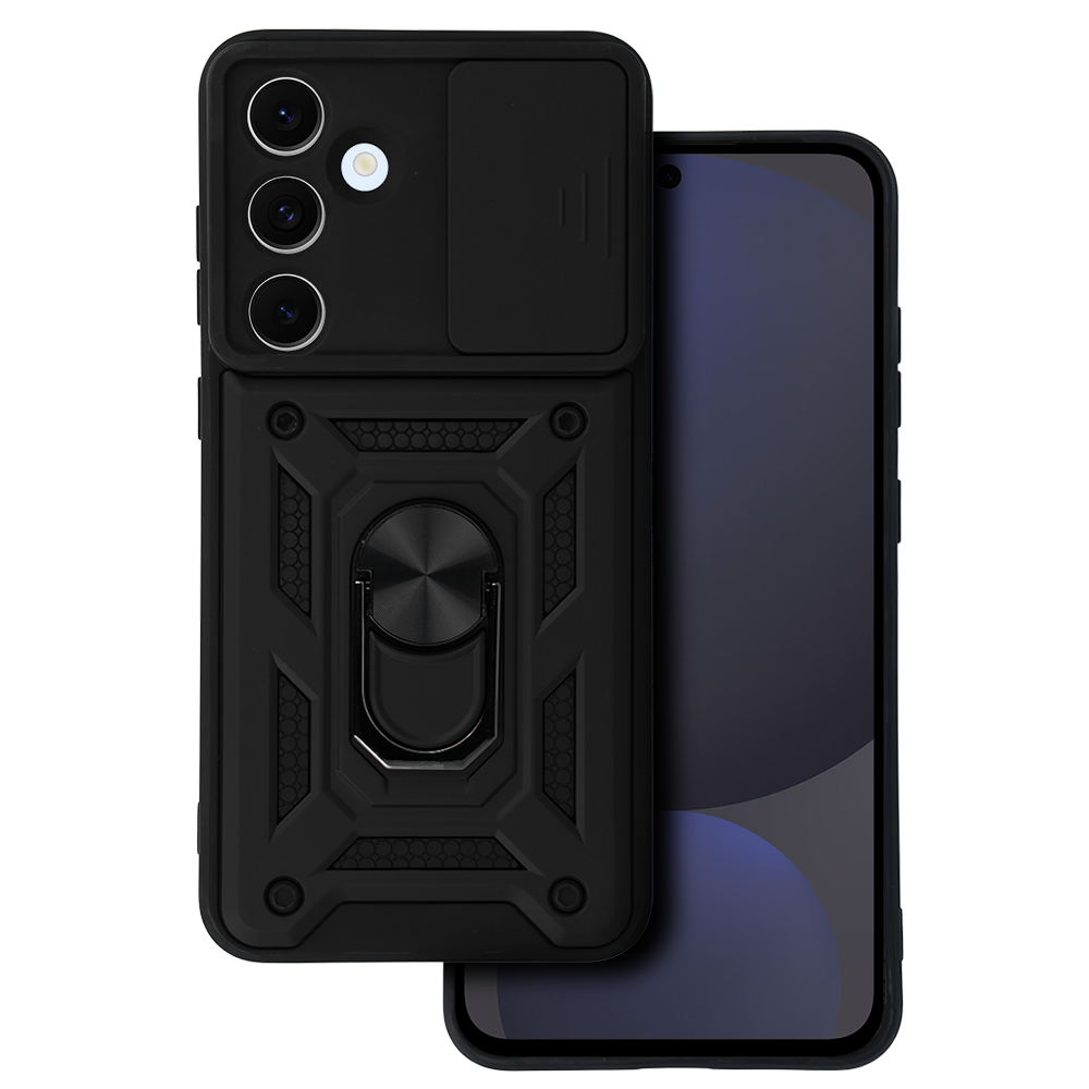 Slide Camera Armor Ümbris jaoks Samsung Galaxy S24 FE Must