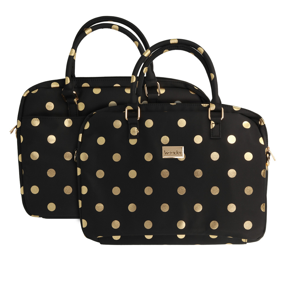 Wonder Briefcase Laptop 17 inches kuldne polka-dot