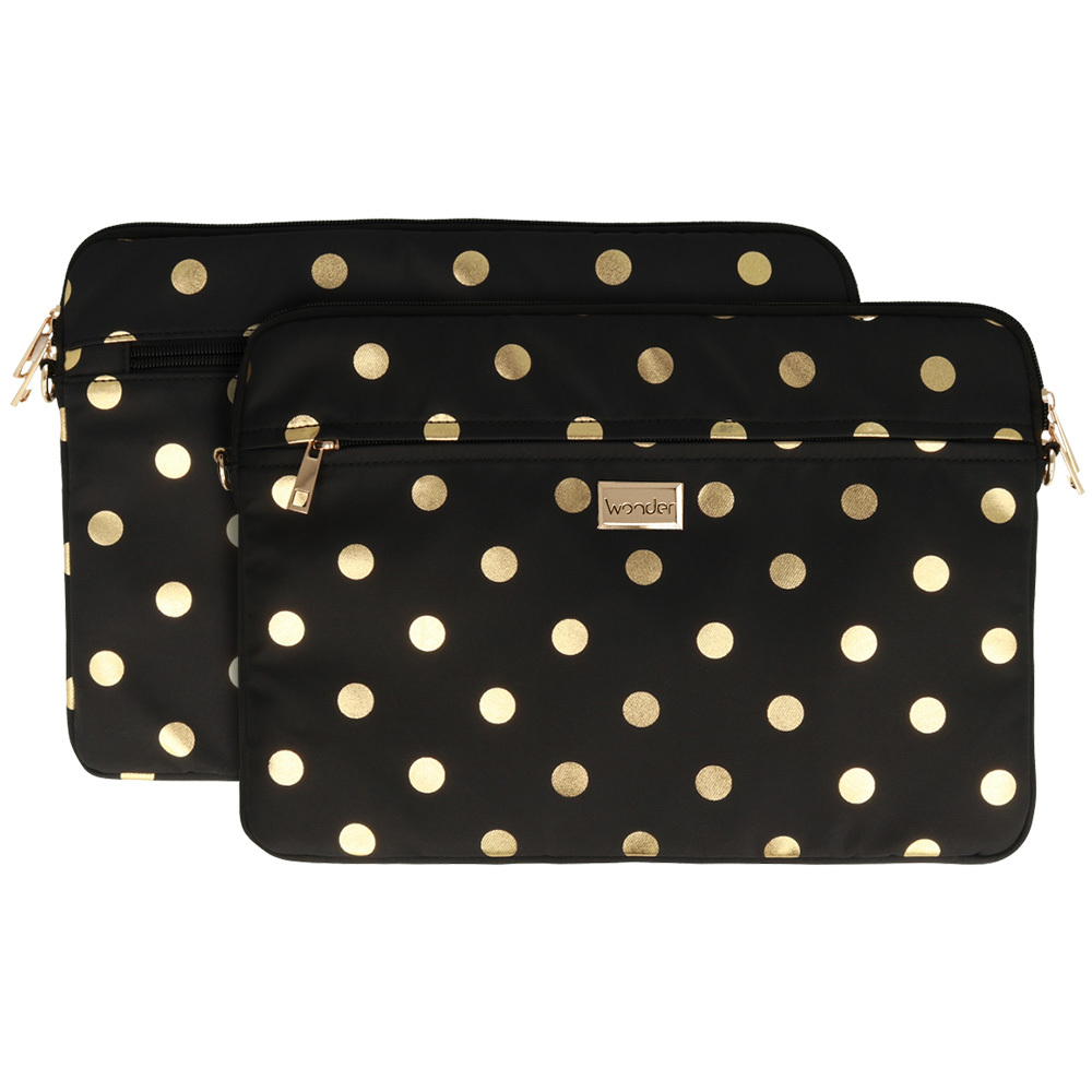 Wonder Sleeve Laptop 13-14 inches kuldne polka-dot