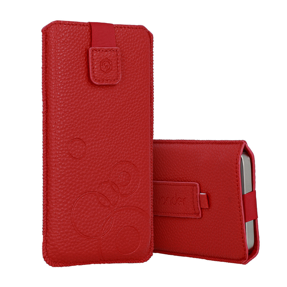 WONDER Deko Pouch Ümbris (Size XL) jaoks Iphone 15/15 Pro/Iphone 16/16 Pro/Samsung S24/S24 Plus/S25/S25 Plus/A53/A55 5G punane