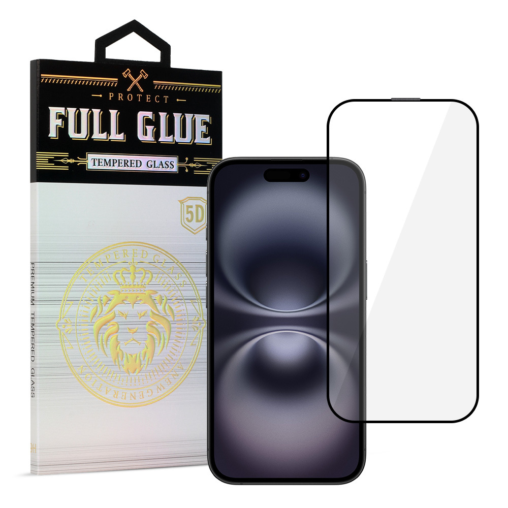 Karastatud klaas HARD Full Glue 5D jaoks IPHONE 16 PLUS MUST