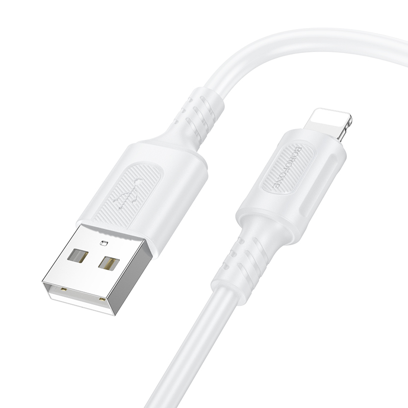 Borofone Kaabel BX111 Feliz - USB to Lightning - 2,4A 1 metre valge