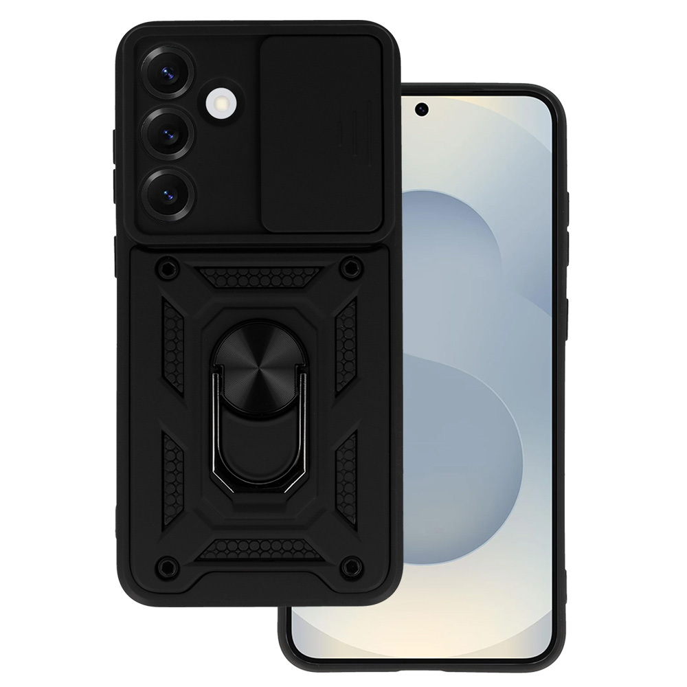 Slide Camera Armor Ümbris jaoks Samsung Galaxy S25 Must