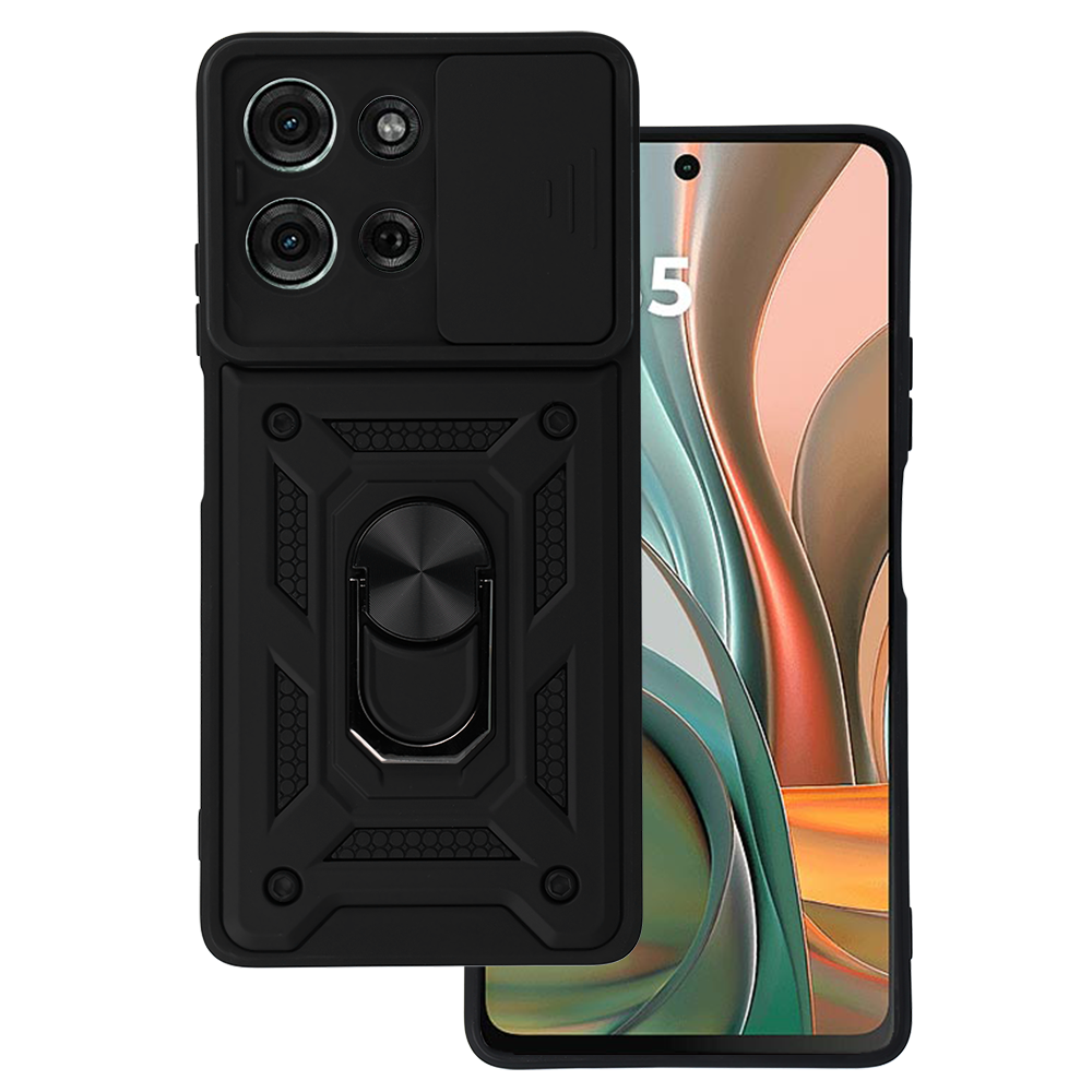 Slide Camera Armor Ümbris jaoks Motorola Moto G75 5G Must