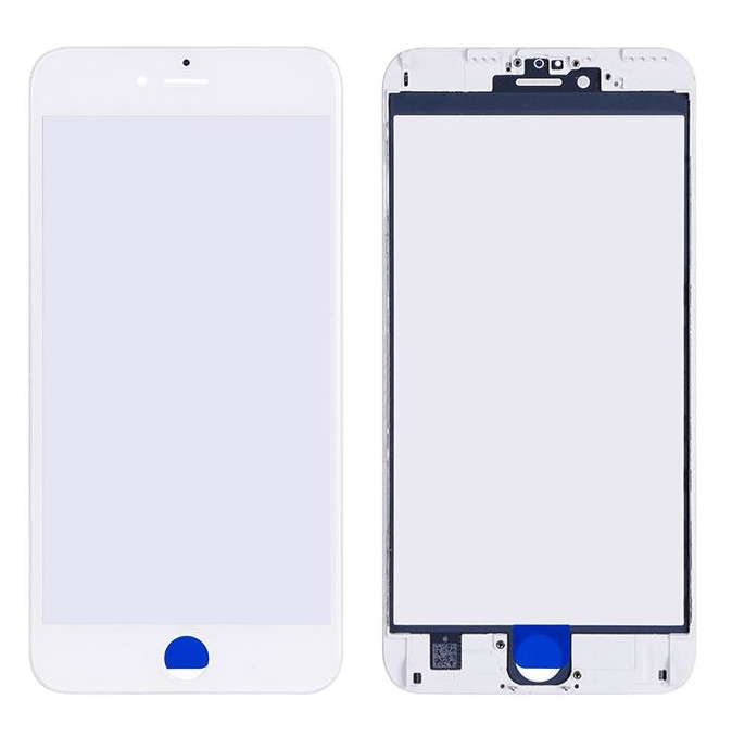 LCD screen glass Apple iPhone 6S Plus with frame and OCA valge V2 ORG