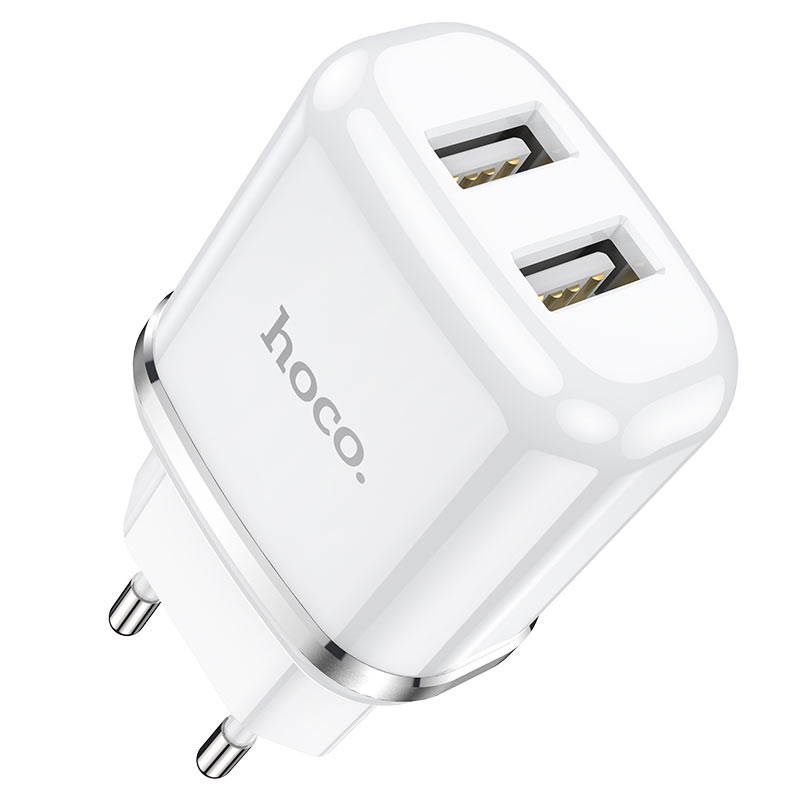 Laadija Hoco N4 12W 2xUSB-A valge