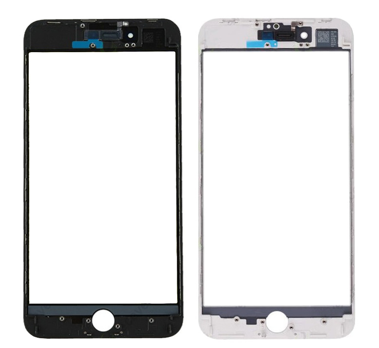 LCD screen glass Apple iPhone 8 Plus with frame and OCA valge V3