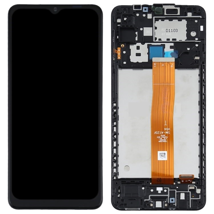 LCD screen Samsung A125 A12 with touch screen and frame original Must (service pack)