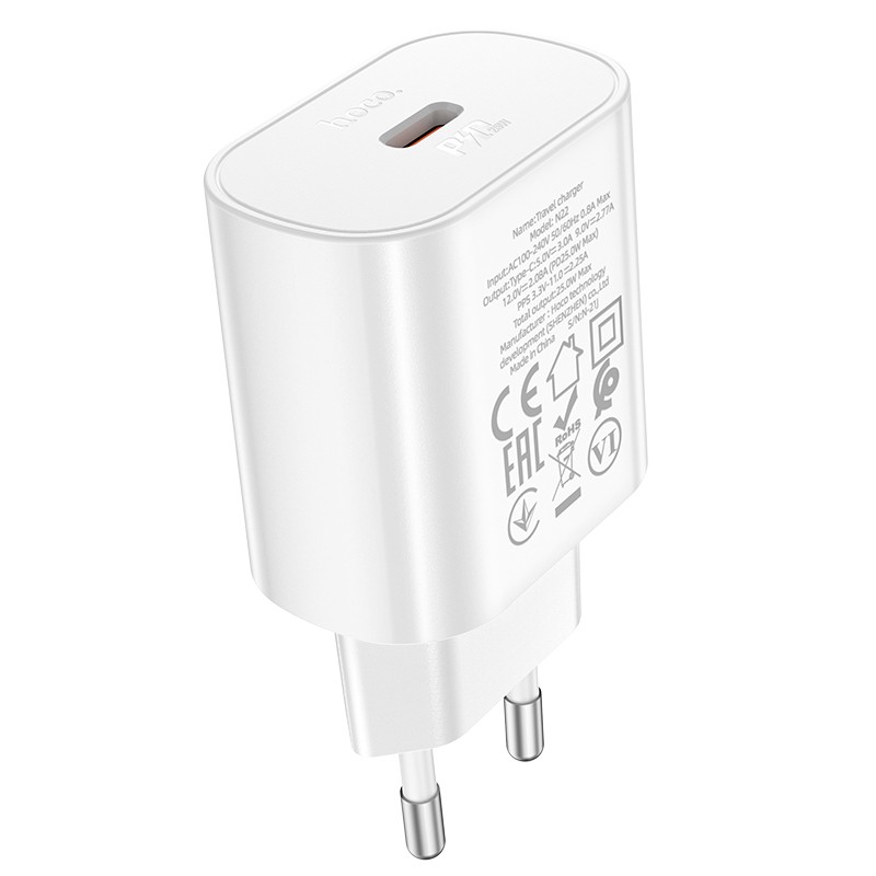 Laadija Hoco N22 25W USB-C valge