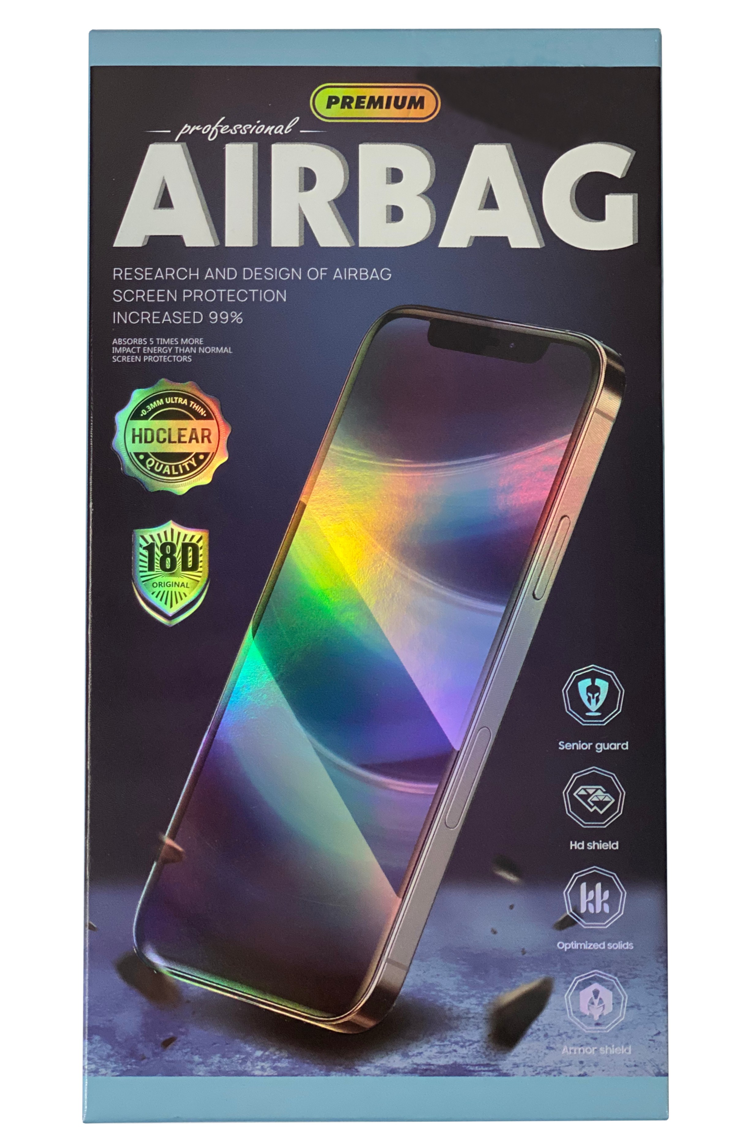 Karastatud klaas 18D Airbag Shockproof Apple iPhone 14 Plus must