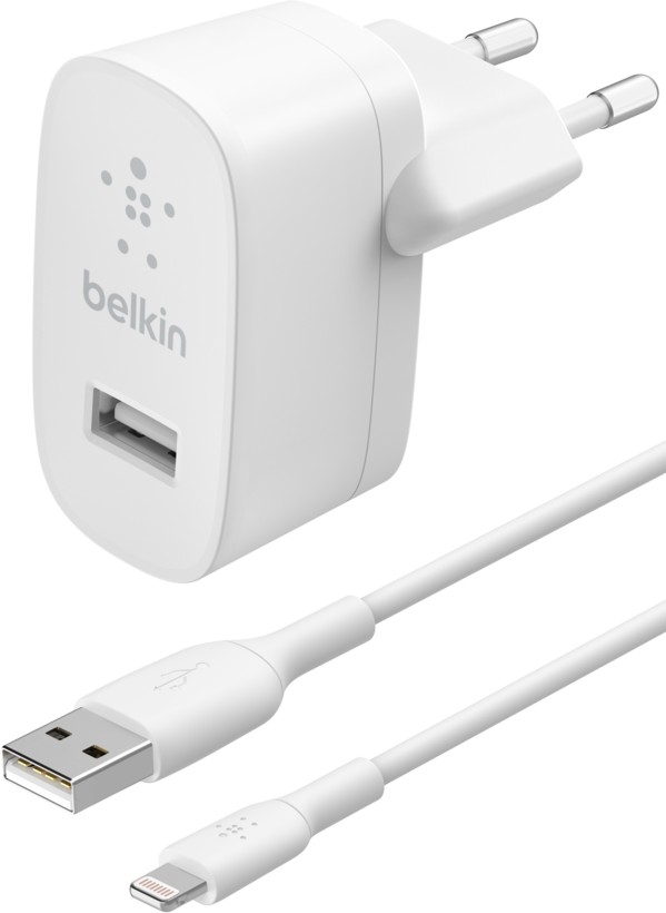Laadija Belkin Boost Charge 12W USB-A + USB-A to Lightning kaabel 1.0m valge