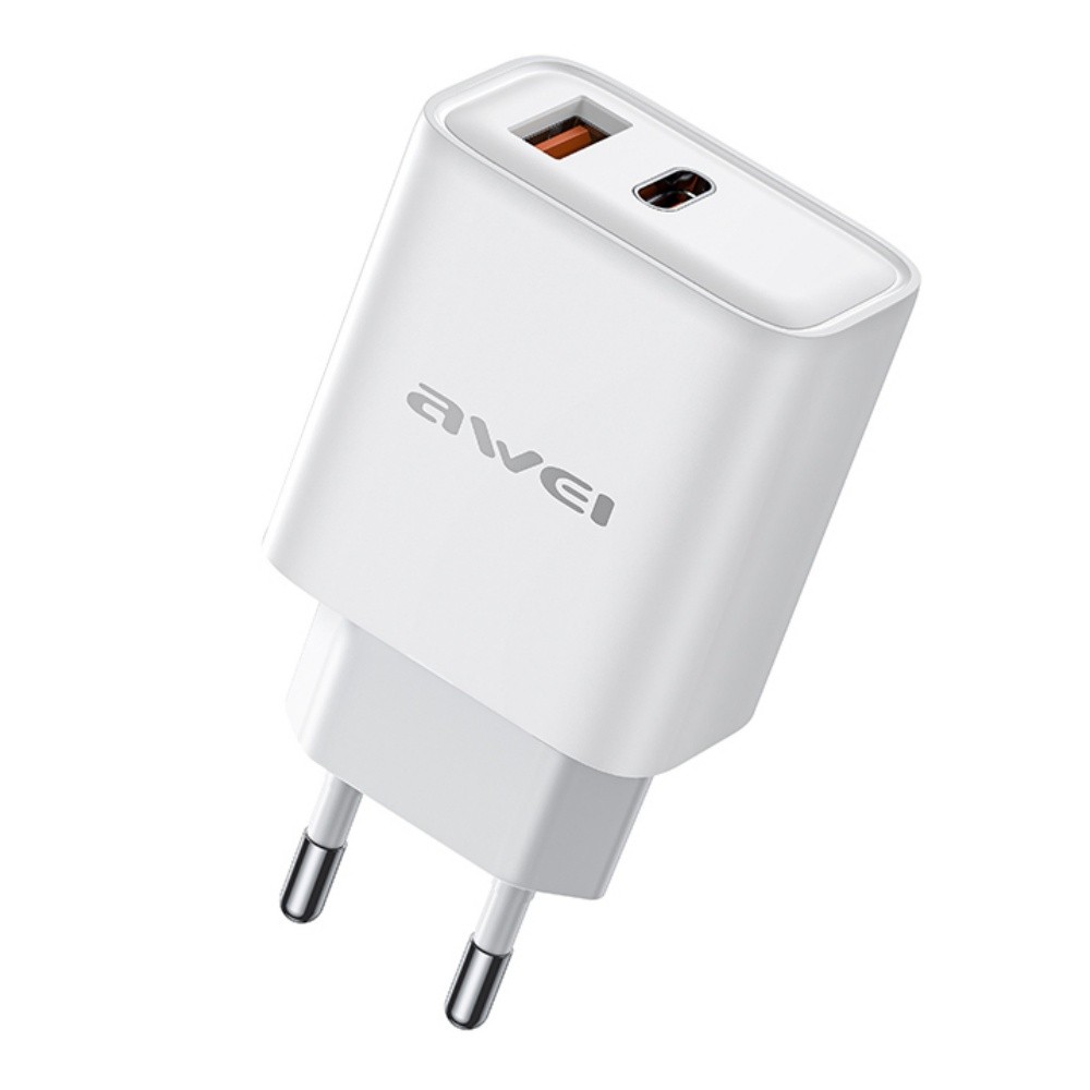 Laadija Awei PD81-EU 22.5W USB-A/USB-C valge