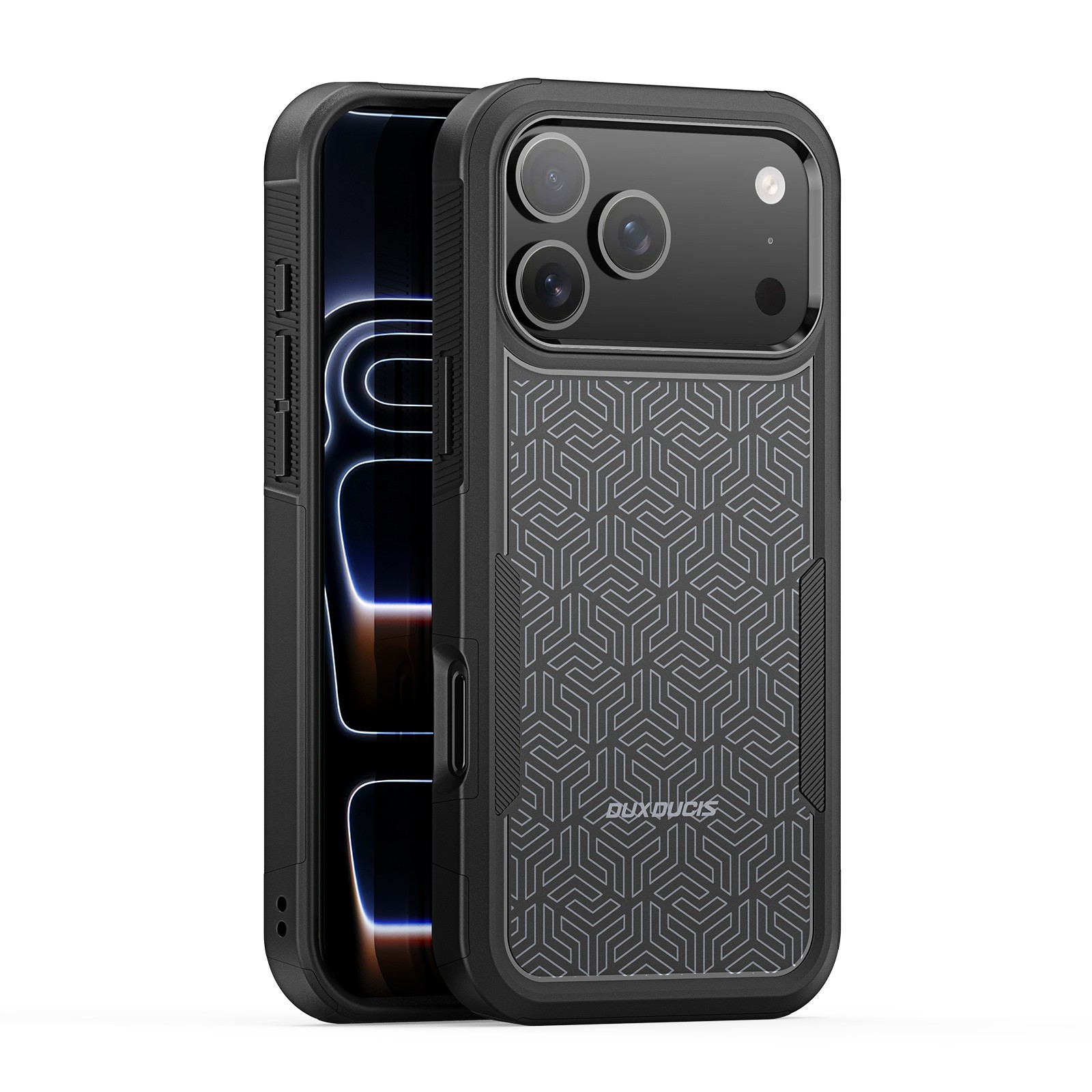 Ümbris Dux Ducis Shld Apple iPhone 17 Pro Max must (Triangle Pattern)