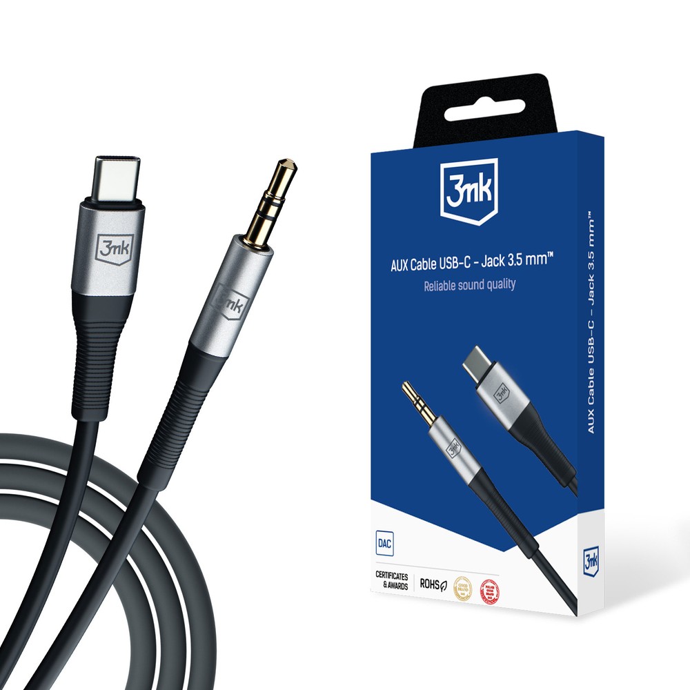 Audio kaabel 3mk USB-C to 3,5mm 1.0m must