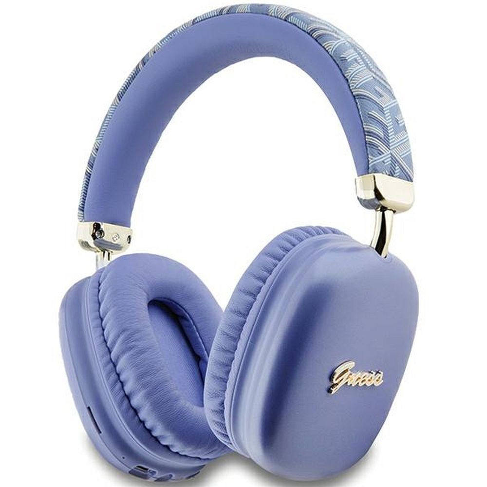 Guess GCube Metallic Script Logo Headphones - Purple