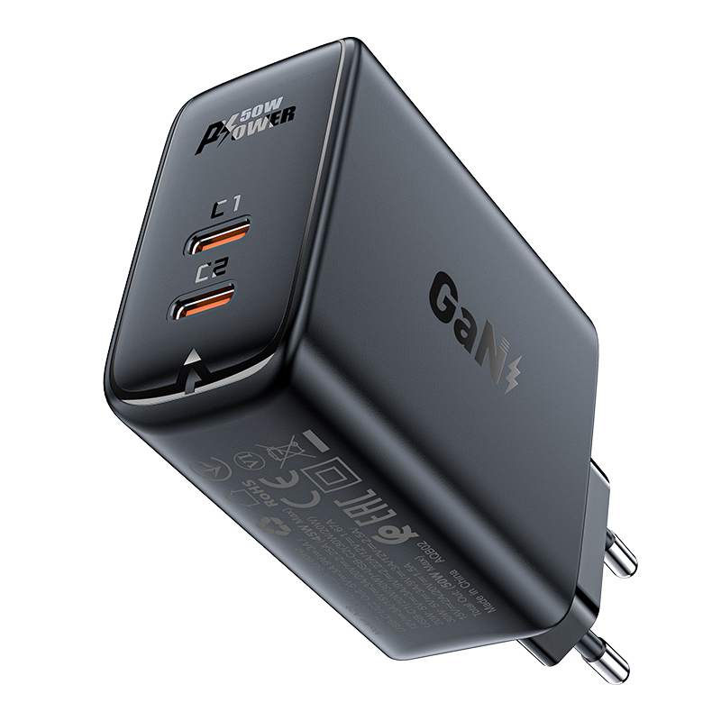 Acefast A29 PD50W GaN (USB-C + USB-C) dual port Laadija must