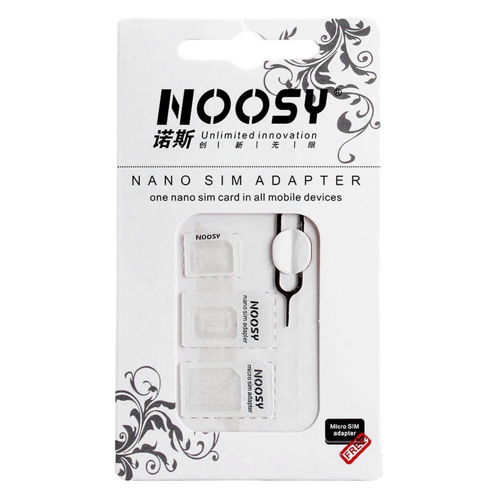 Noosa SIM kaart Adapter Komplekt + Key - valge