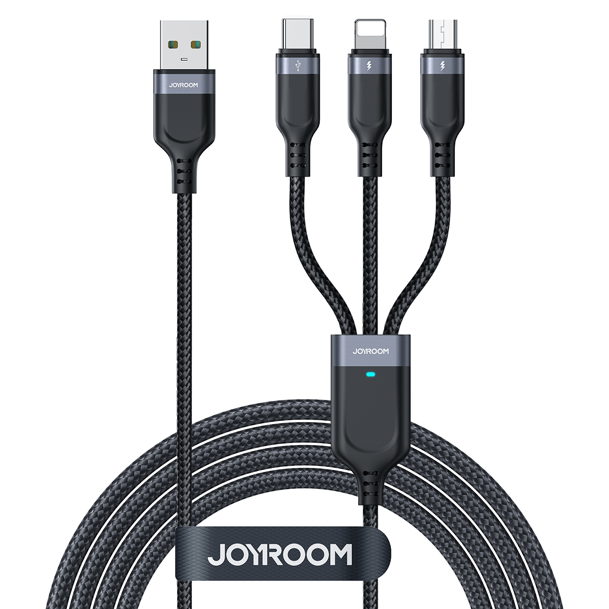 Joyroom Multi-Use Series S-A18 3in1 USB-A - Lightning / USB-C / micro USB kaabel 0.3m - must