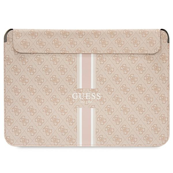 Guess 4G Printed Stripes cover jaoks a 16" laptop - roosa
