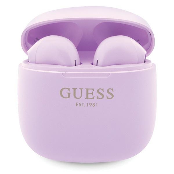 Guess GUTWST26PSU TWS Bluetooth kõrvaklapid + docking station - purple Classic EST Logo