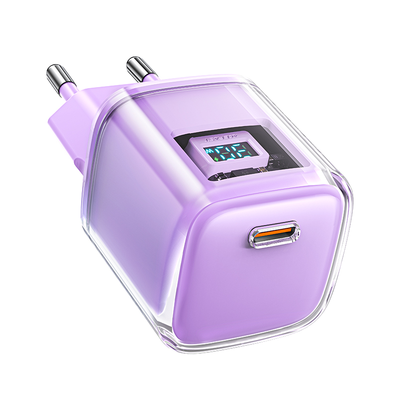 Acefast A53 PD 30W GaN USB-C Laadija with display - purple