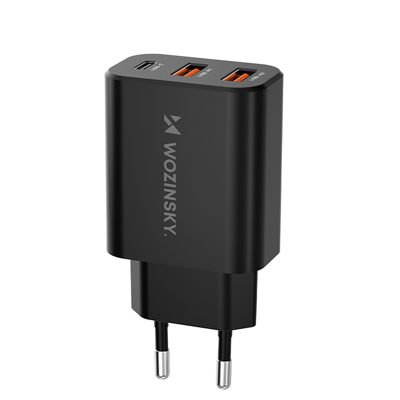 Wozinsky CWCUCB 30W USB-C / 2 x USB-A Wall Laadija - must