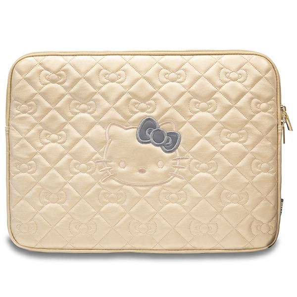 Hello Kitty Zip PU Quilted Bows ümbris jaoks a 14" laptop - kuldne