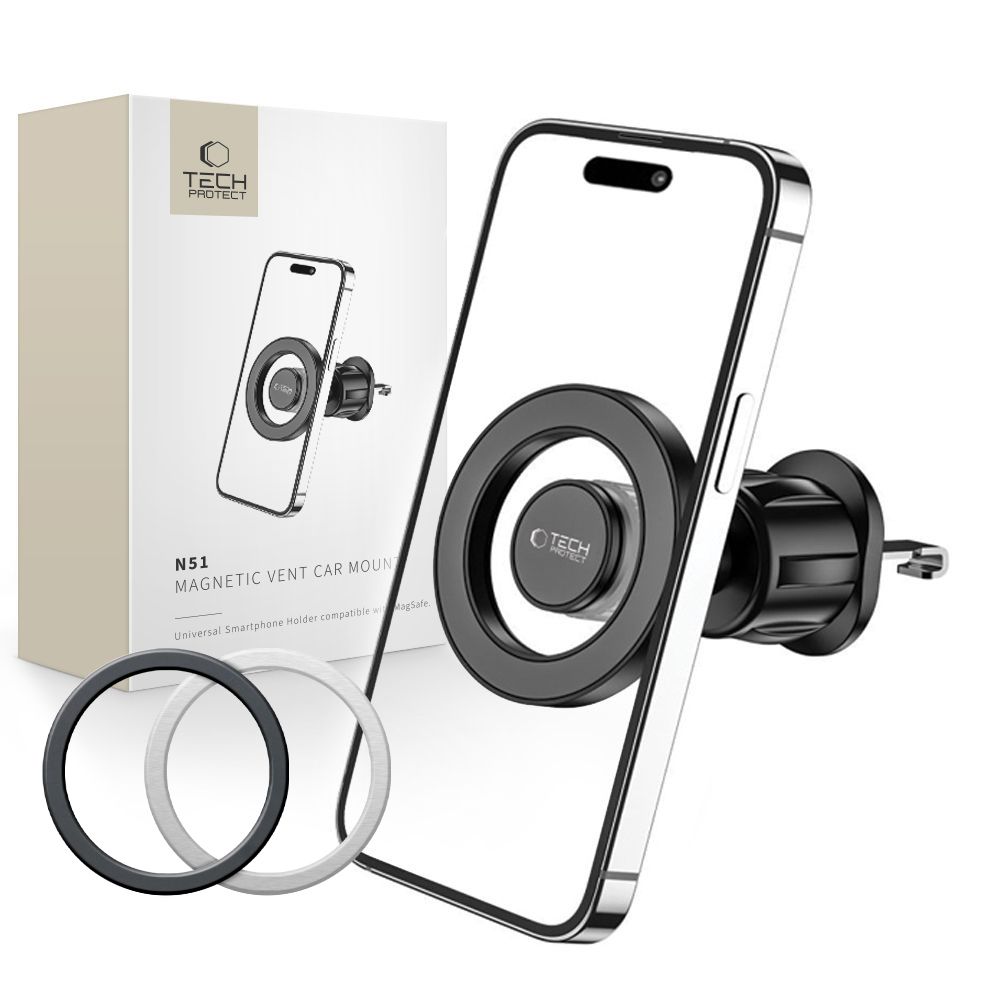 Tech-Protect N51 Car Phone Hoidja koos MagSafe jaoks Air Vent - must