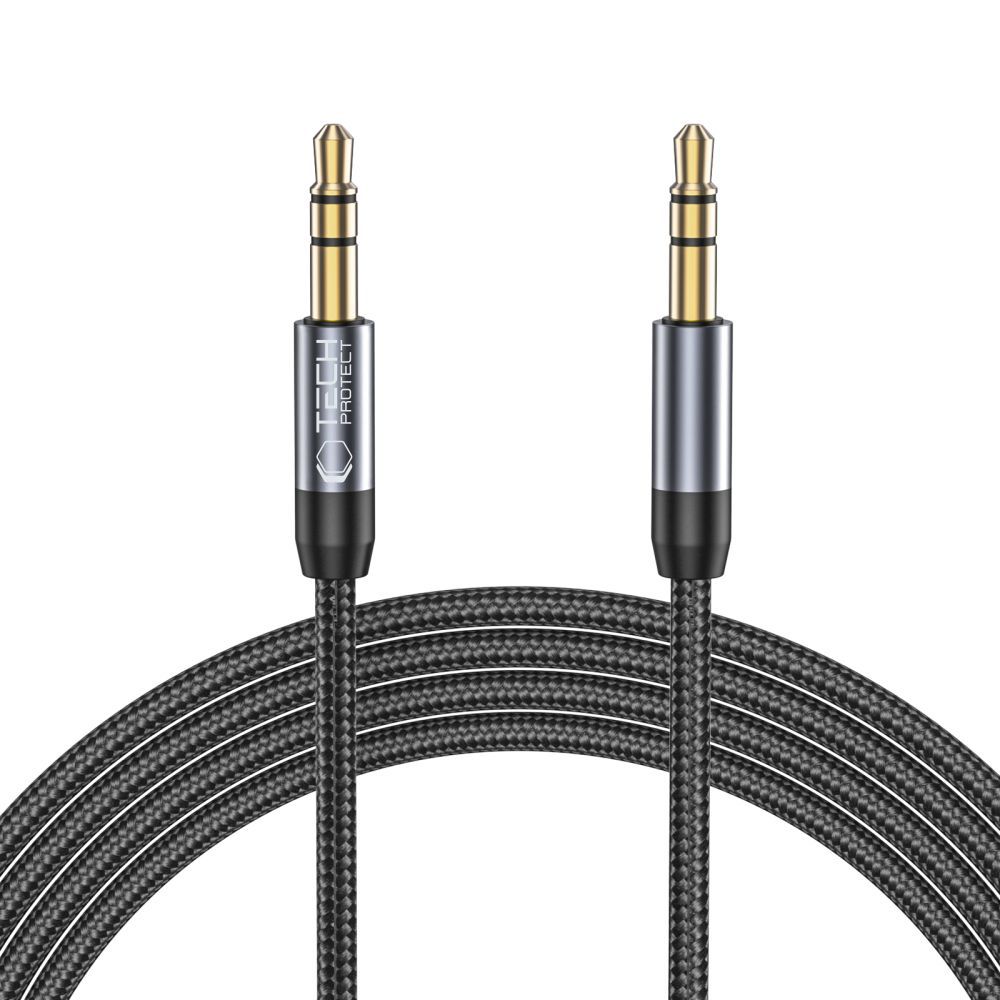 Tech-Protect UltraBoost kaabel 3.5mm mini jack / 3.5mm mini jack 1.5m - must